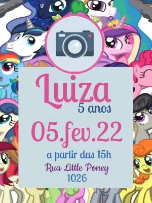 Convite de Aniversário My Little Pony para Editar Online