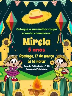 Convite Festa Junina Turma da Mônica para Editar Online