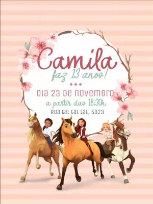 Convite de Aniversário Spirit o Indomável para Editar Online
