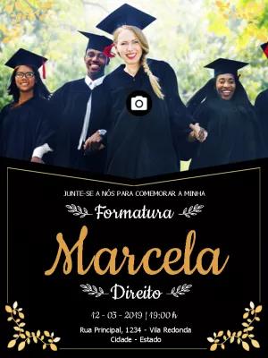Convite de Formatura com Foto Elegante para Editar Online