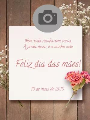 Cartão Dia das Mães com Foto para Editar Online