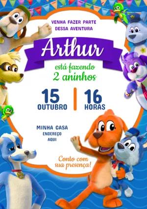 Convite de Aniversário Vai Cachorro para Editar Online