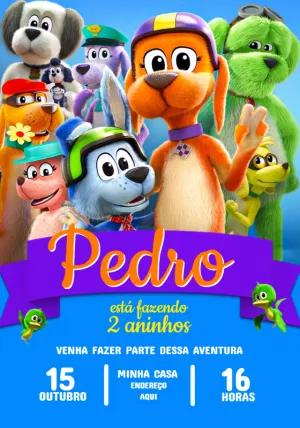 Convite Aniversário Vai Cachorro Vai para Editar Online