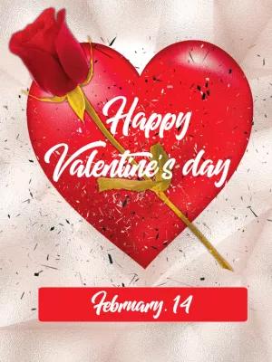 Editable Valentine's Day Card with Rose and Heart Online