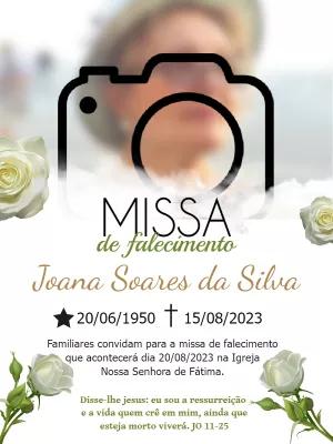 Convite Missa de Sétimo Dia com Foto para Editar Online