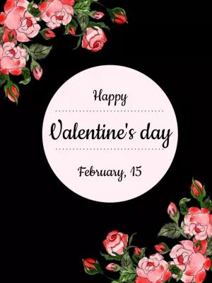 Valentine's Day Card with Roses to Edit Online