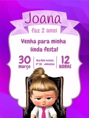 Convite de Aniversário Poderosa Chefinha para Editar Online