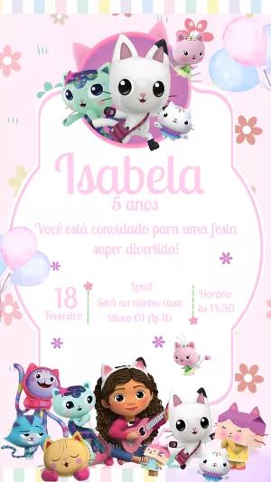 Convite Aniversário A Casa Mágica da Gaby para Editar Online