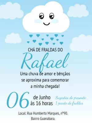Convite Chá de Fraldas Chuva de Amor para Editar Online