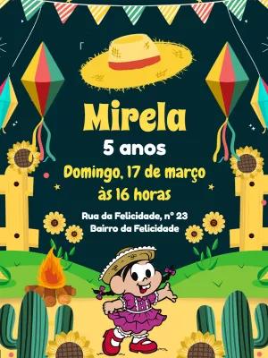 Convite Aniversário Festa Junina Turma da Mônica para Editar