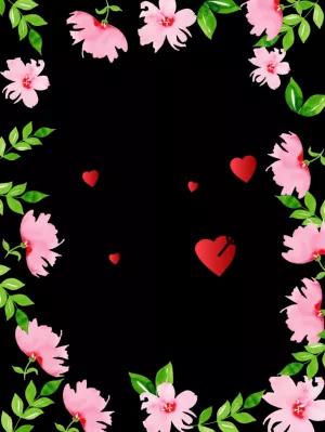 Romantic Floral Post with Hearts to Edit Online