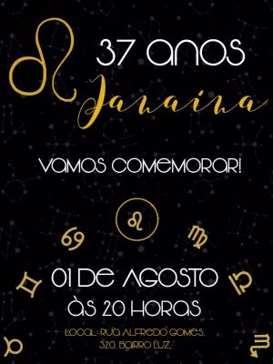 Convite de Aniversário Signo Leão Editável Online