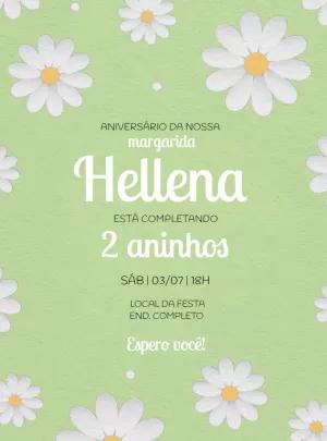 Convite Aniversário Margaridas Delicado para Editar Online