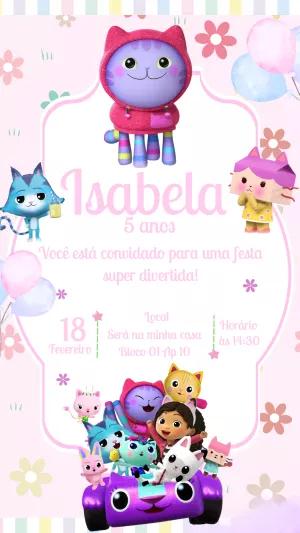 Convite Aniversário A Casa Mágica da Gaby para Editar Online