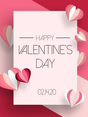 Editable Valentine's Day Post with Paper Hearts