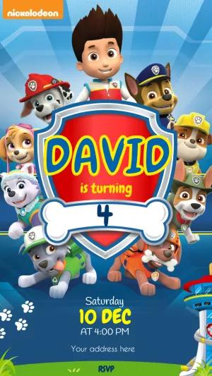 Paw Patrol Birthday Invitation to Edit Online