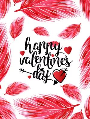 Valentine's Day Card with Red Feathers to Edit Online