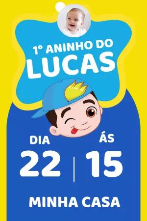 Convite Aniversário Luccas Neto com Foto para Editar Online