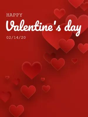 Valentine's Day Card with Romantic Hearts to Edit Online