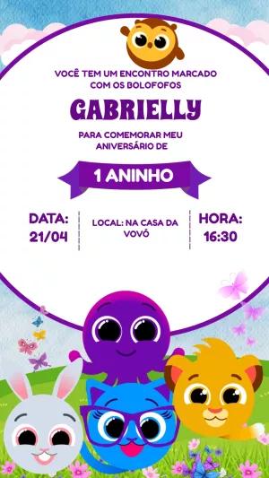 Convite Aniversário Bolofofos com Personagens para Editar Online