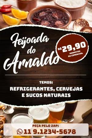 Folheto de Feijoada para Restaurante Editável Online