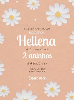 Convite Aniversário Margaridas Delicado para Editar Online