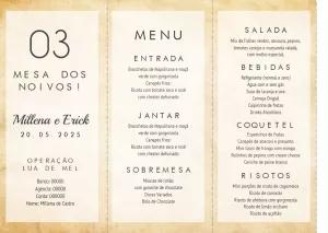 Menu de Casamento Rústico Trifold para Editar Online