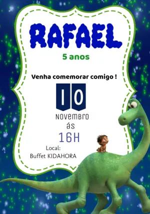 Convite Aniversário O Bom Dinossauro para Editar Online