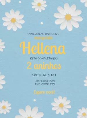 Convite Aniversário Margaridas Delicadas para Editar Online