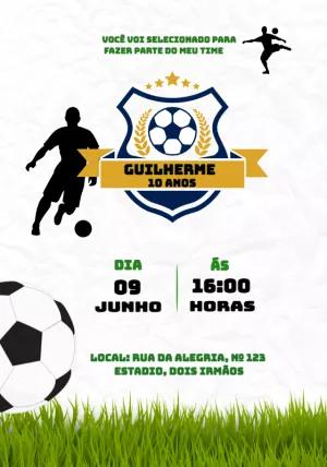 Convite Aniversário Futebol com Escudo para Editar Online