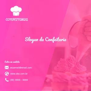 Folheto para Confeitaria com Logo e Contatos para Editar Online