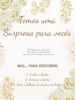 Convite Surpresa para Padrinhos Floral para Editar Online