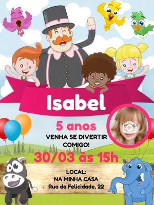 Convite Aniversário Mundo Bita com Foto para Editar Online