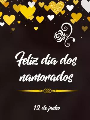 Post Dia dos Namorados com Corações Dourados para Editar