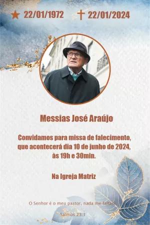 Convite Missa de Sétimo Dia com Foto Editável Online