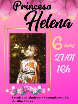 Convite de Aniversário Princesa Floral com Foto para Editar