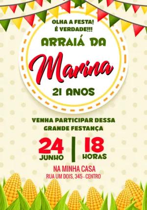 Convite de Aniversário Festa Junina Editável Online