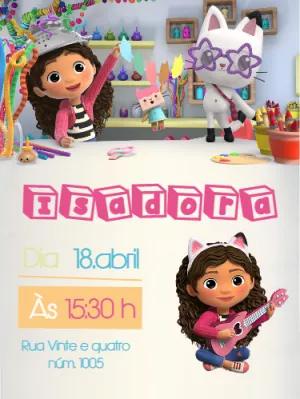 Convite Aniversário A Casa Mágica da Gabby para Editar Online