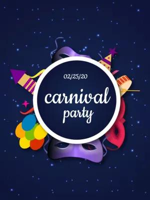 Carnival Party Invitation with Masks to Edit Online