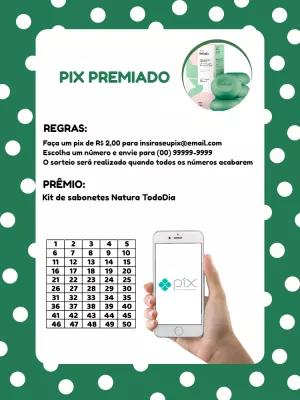Rifa Pix Premiado com Tabela de Números para Editar Online