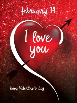 Valentine's Day Card with Romantic Heart to Edit Online