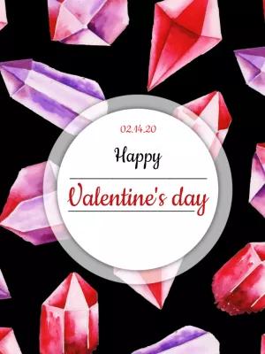 Valentine's Day Card with Crystals to Edit Online