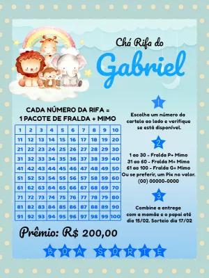 Chá Rifa Safari com Animais Fofinhos para Editar Online