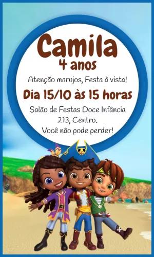 Convite Aniversário Santiago dos Mares para Editar Online