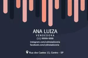 Cartão de Visita Doceria Design Moderno para Editar Online