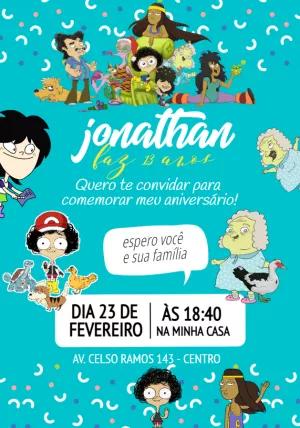 Convite Aniversário Irmão do Jorel com Personagens para Editar