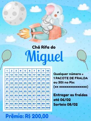 Chá Rifa Elefantinho Astronauta para Editar Online
