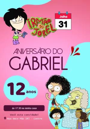 Convite de Aniversário Irmão do Jorel para Editar Online