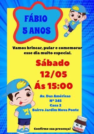 Convite de Aniversário Luccas Neto Editável Online