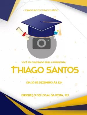Convite de Formatura com Foto Editável Online para Imprimir
